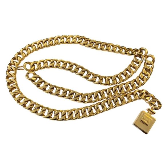CHANEL Accessories - 1970s Chanel Gold Toned Perfume Chain Belt Necklace Vintage Pristine condition